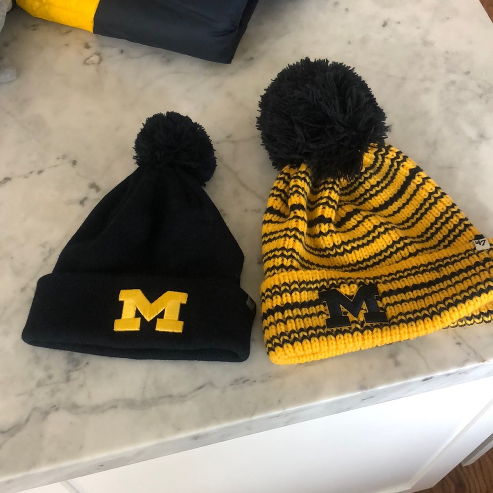 Go Blue Pom Pom hats
